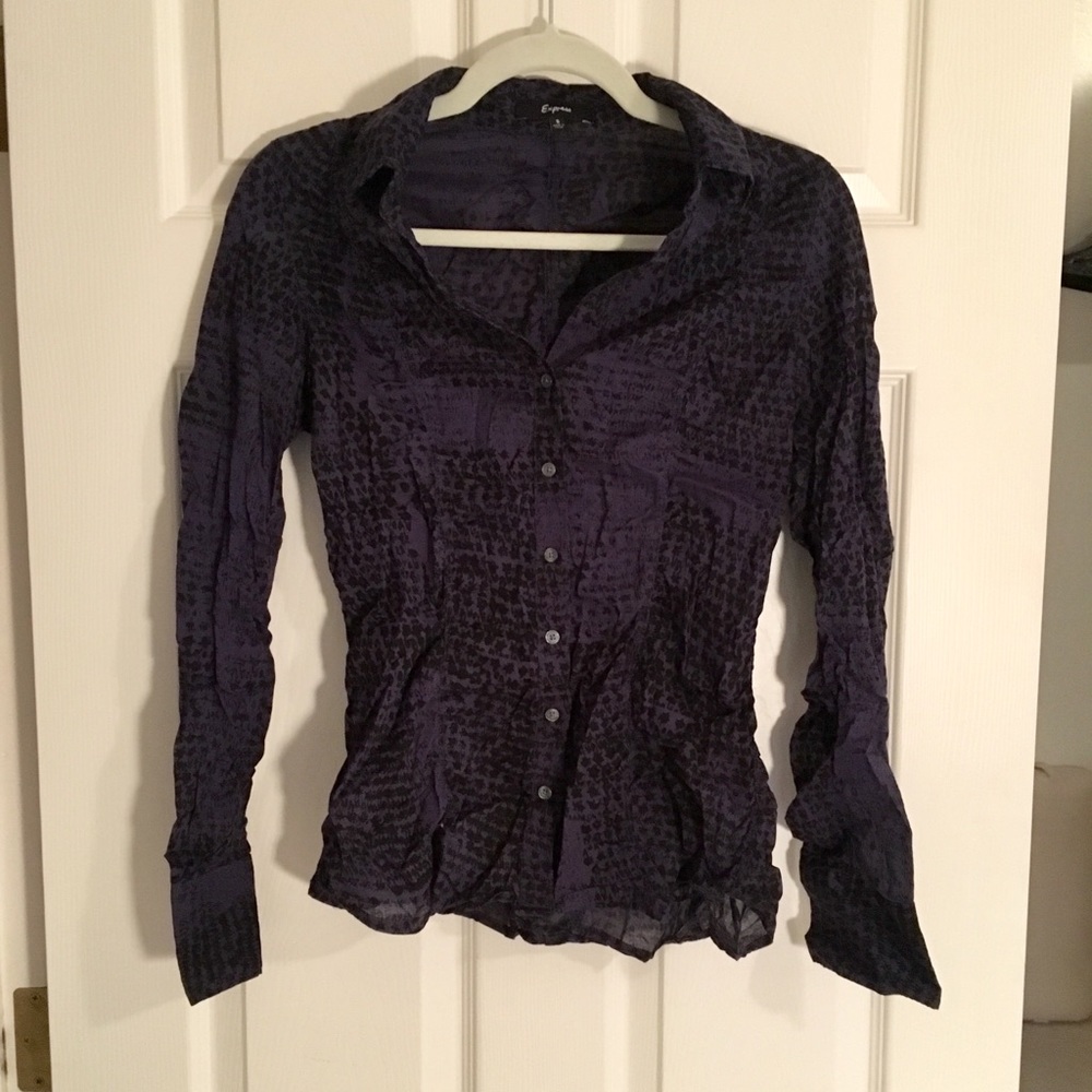 Express | Animal Print Long Sleeve Button Up